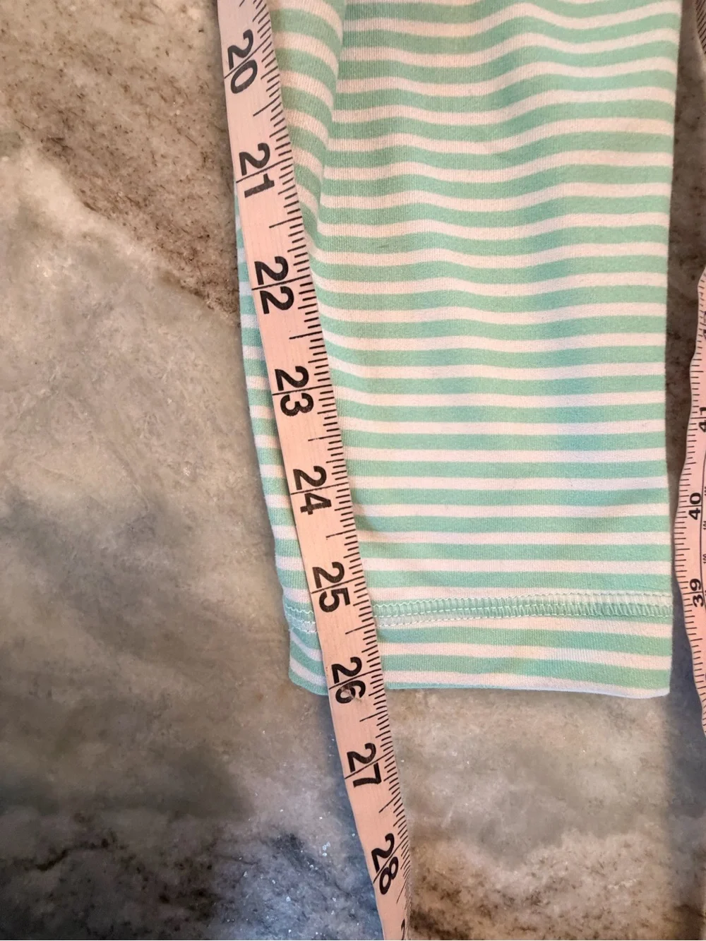Zelos Women’s Medium Navy Mint Colorblock Striped Workout Leggings